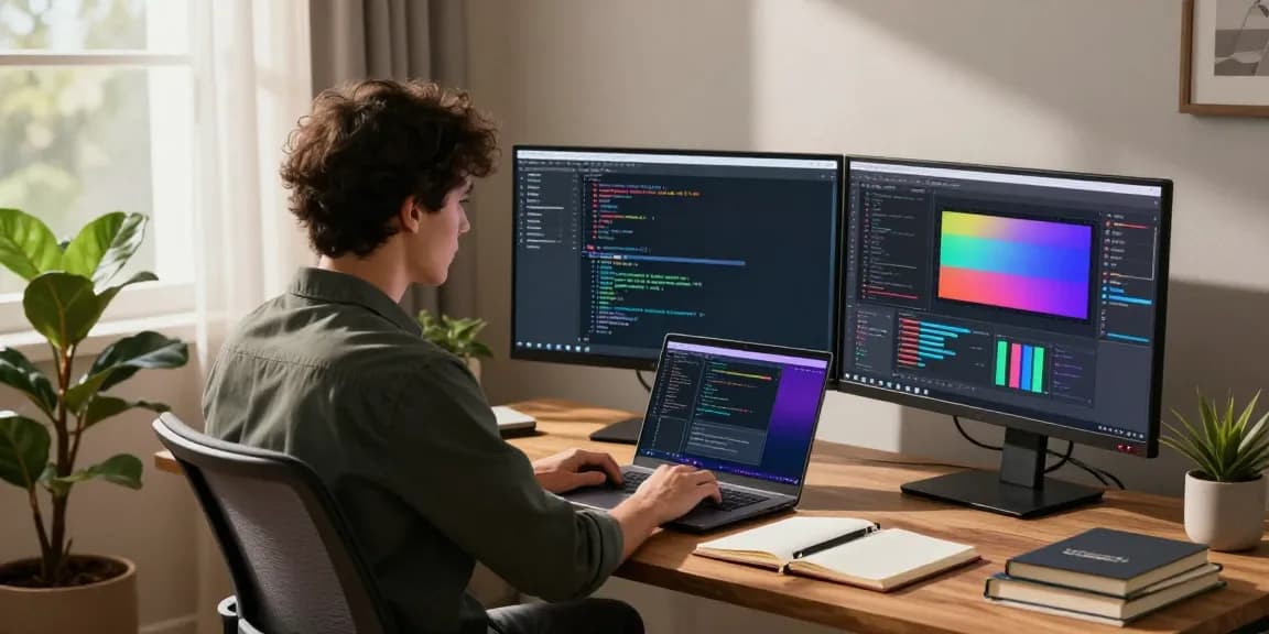 Professional developer coding in a modern workspace promoting efficiency on the WPS Official Website.
