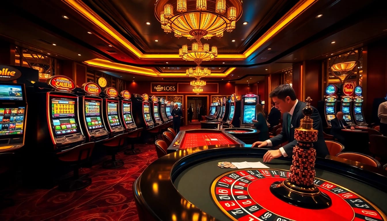 Vibrant scene of casino en ligne francais featuring lively games and players enjoying the atmosphere.