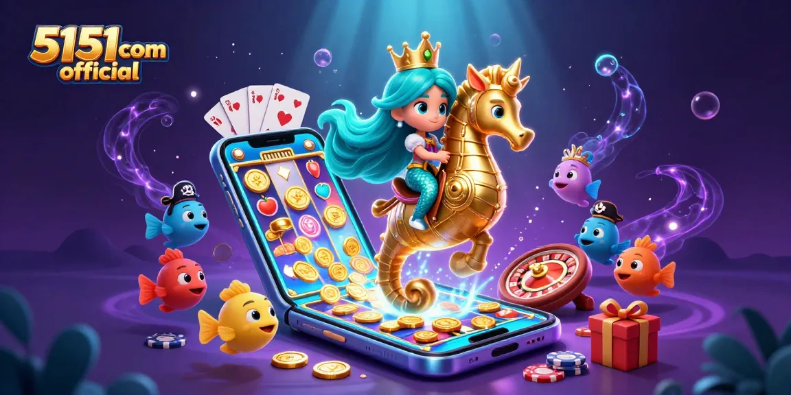 Spin colorful slots and win big with 5151com official in this vibrant casino illustration.