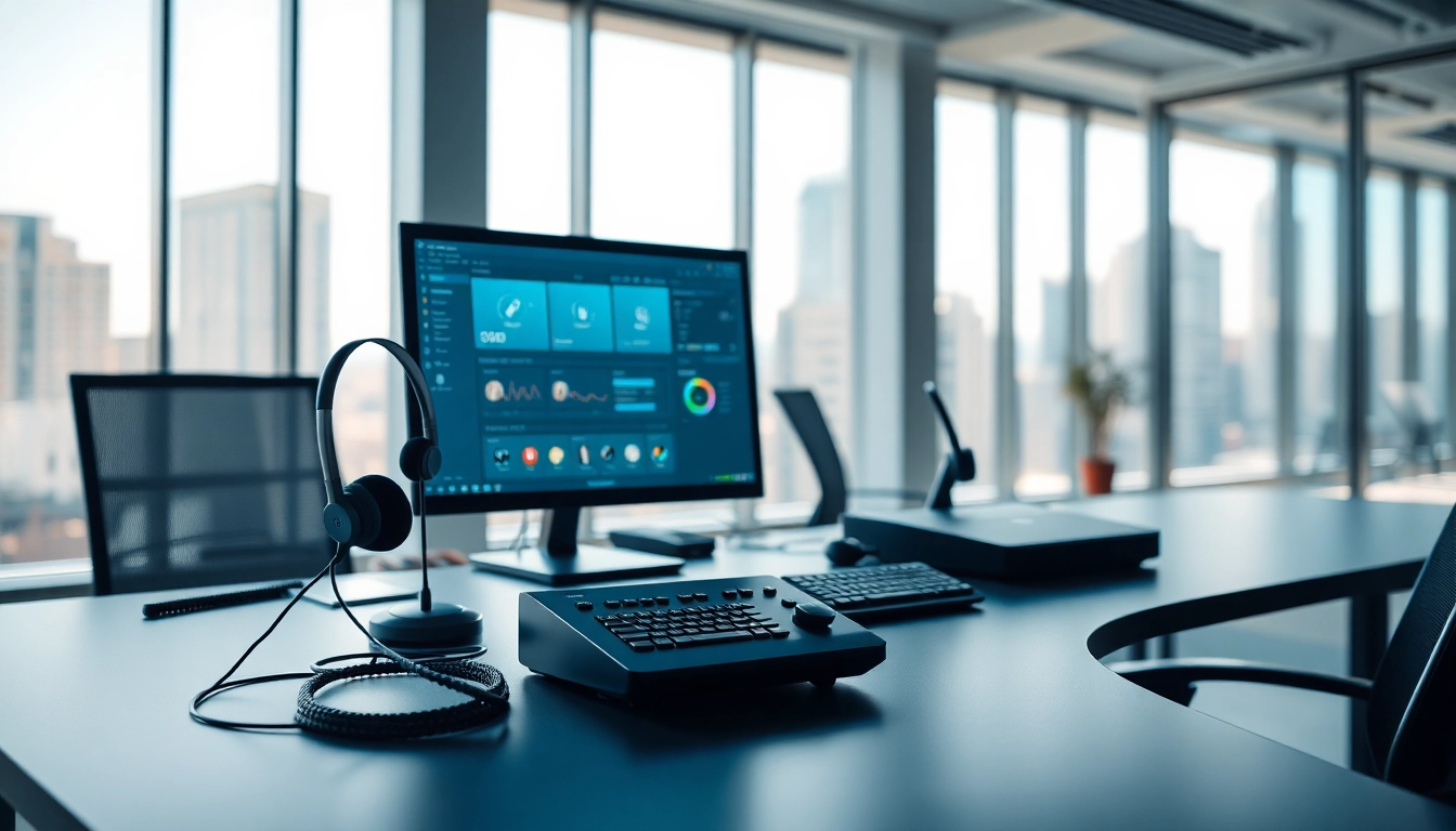 Optimized remote call control equipment setup enhancing workplace communication.