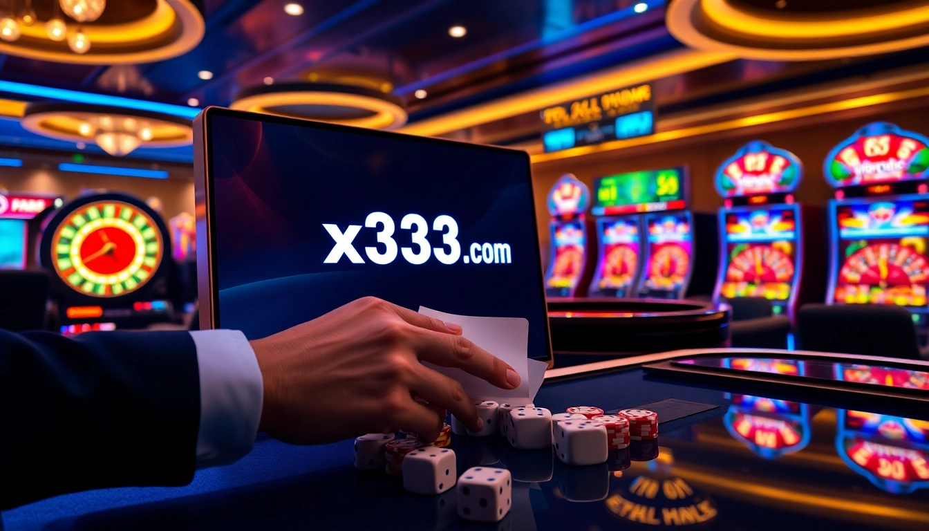 Professional gambler placing strategic bets with poker chips on x333.sa.com casino interface