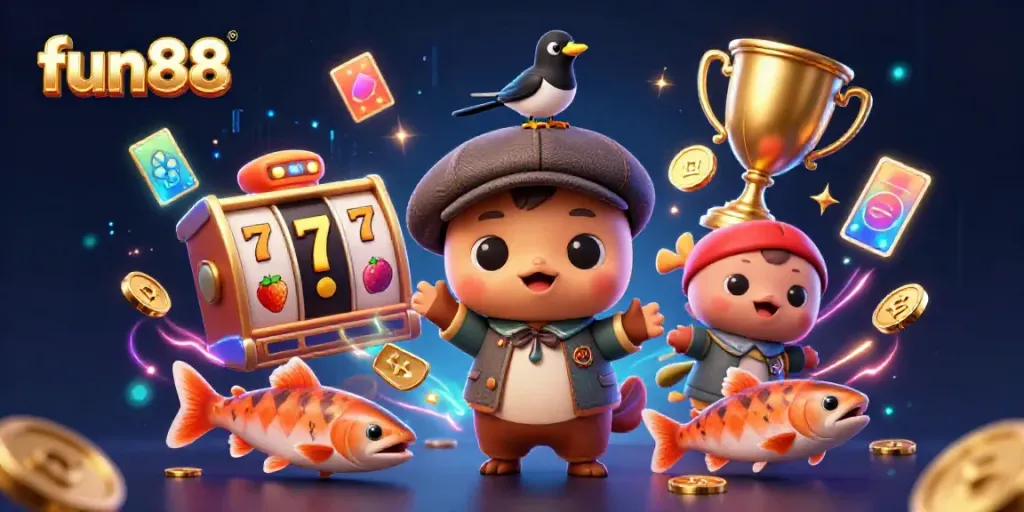 Engage with fun88 slots featuring a charming Nessie mascot and dynamic casino elements.