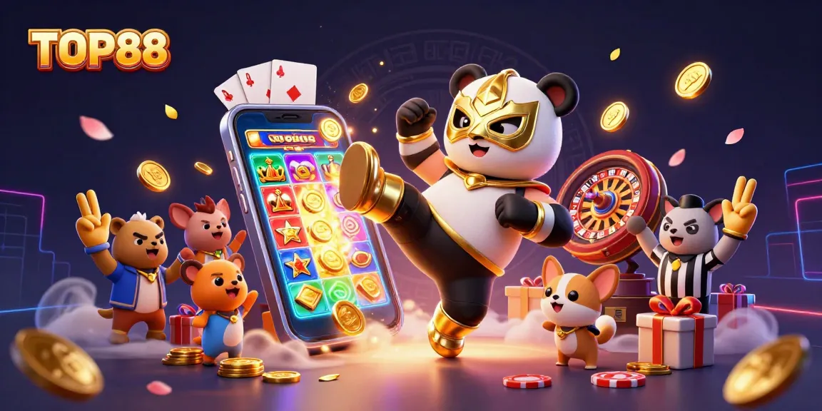 TOP88 attracts players with thrilling slot games and engaging illustrations of fun characters.