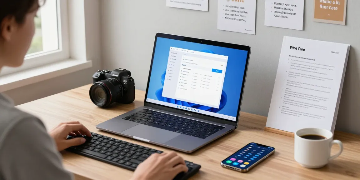 Wise Care optimization at home office by rokok88 user with tech accessories and natural light.