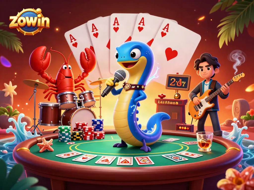 Zowin showcases an electrifying underwater casino DJ performance with vibrant gaming elements