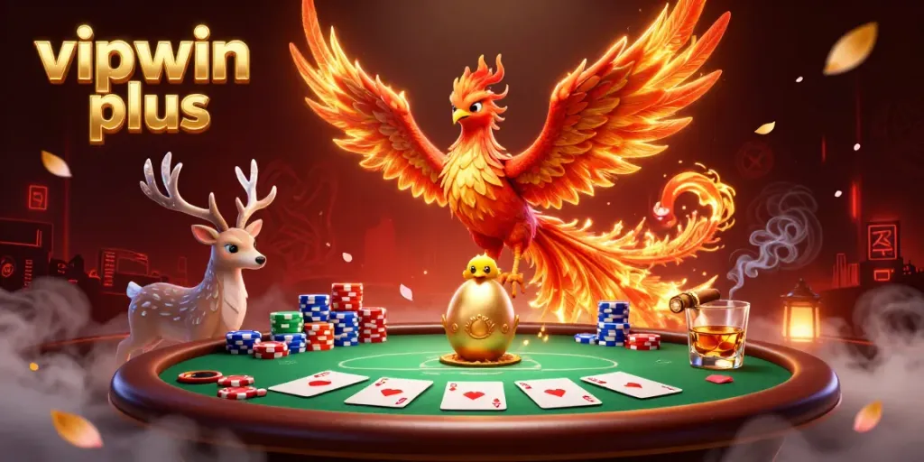 Engage in winning strategies with vipwin plus while exploring a dynamic casino scene featuring vibrant characters and game elements.