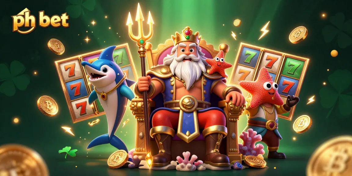 Win big with ph bet in this vibrant scene featuring Neptune, samurai, and lively gambling elements.