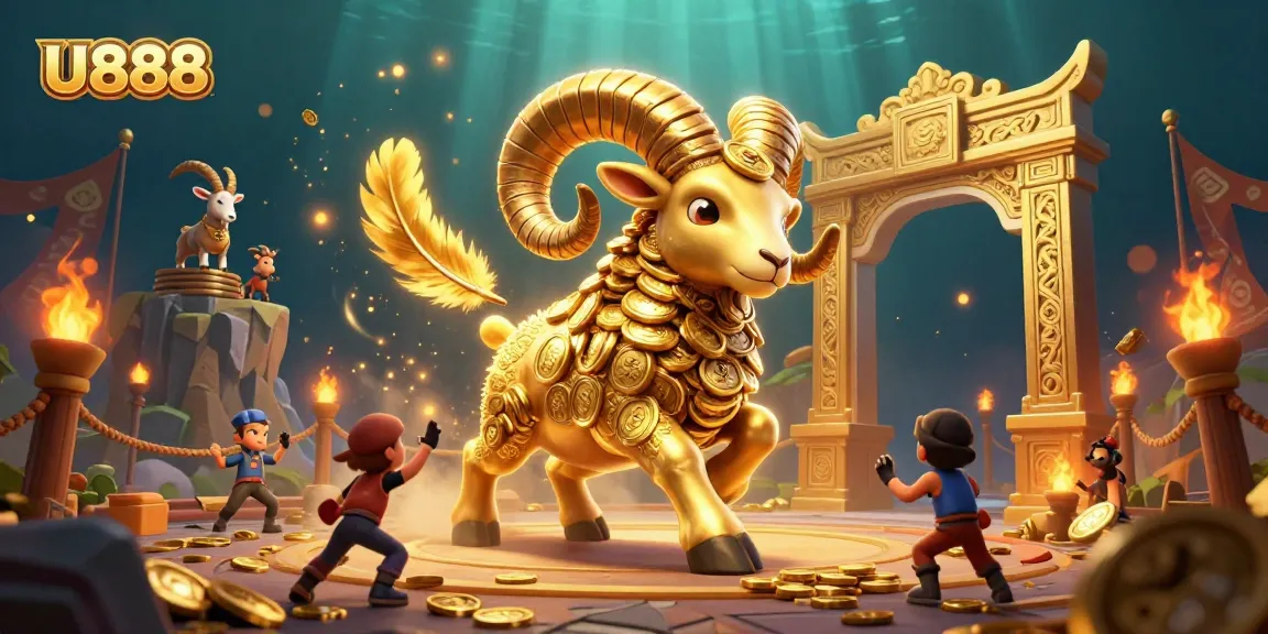 U888 showcases immersive online betting with a vibrant, animated scene featuring a golden ram and engaging action elements.