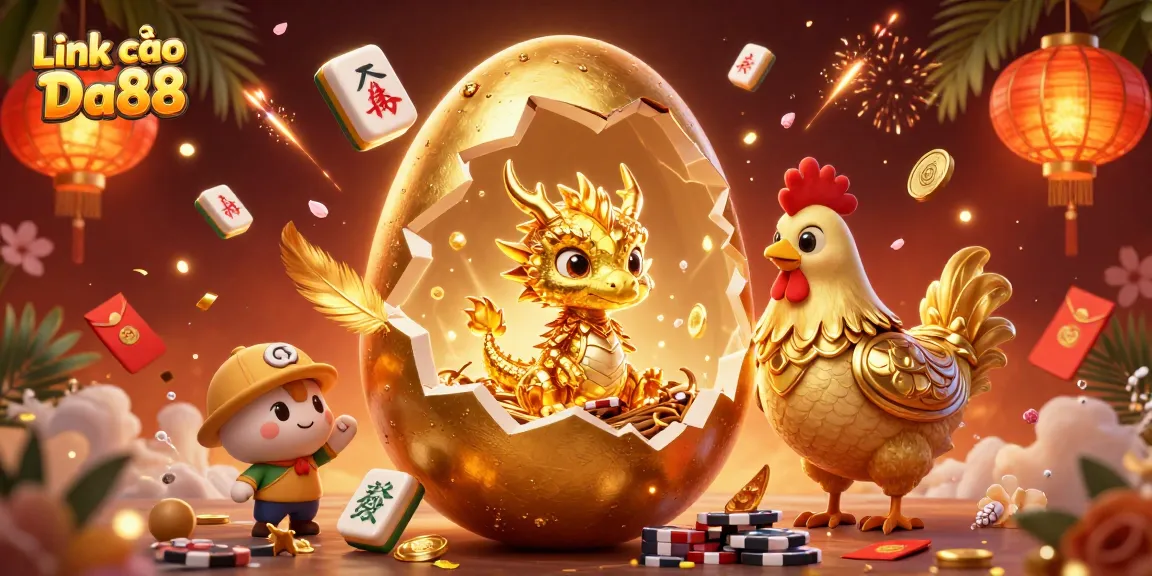 Immerse in excitement with Link vào Da88, showcasing a golden dragon and vibrant casino elements.