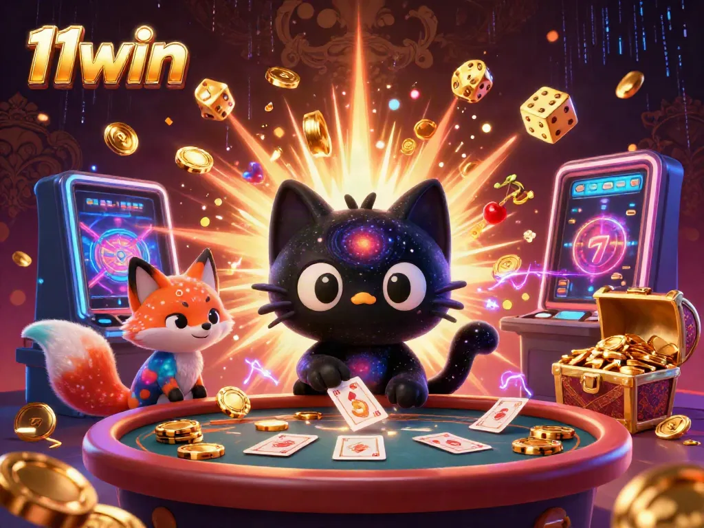 Experience 11win’s vibrant gaming action featuring an exhilarating 3D casino scene.