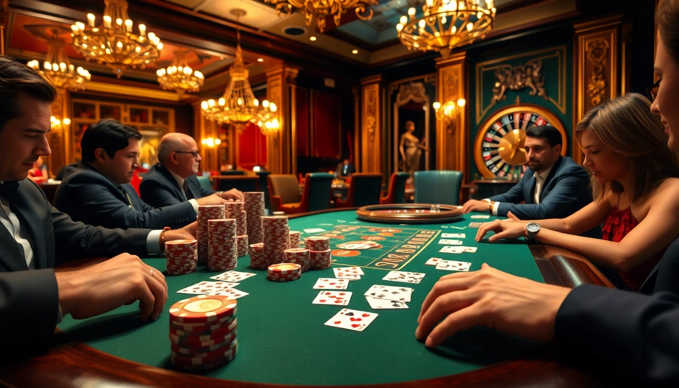Experience the excitement of poker at 98win with players and polished poker chips.