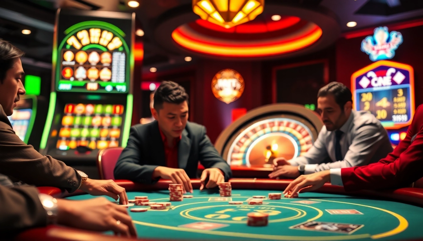 Bongdanet captures the thrill of high-stakes poker in a luxurious casino environment.