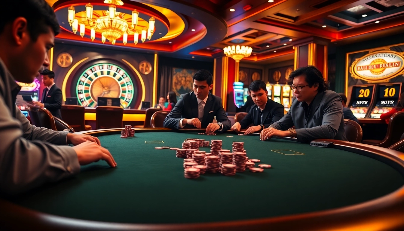 Experience a thrilling game of poker at rik vip, highlighted with vibrant chips and cards.