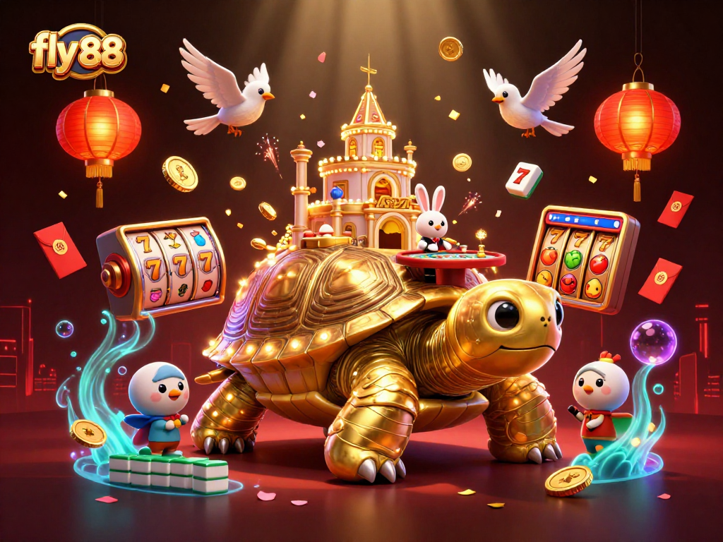 Experience thrilling games at fly 88 with a vibrant casino illustration showcasing fortune and excitement.