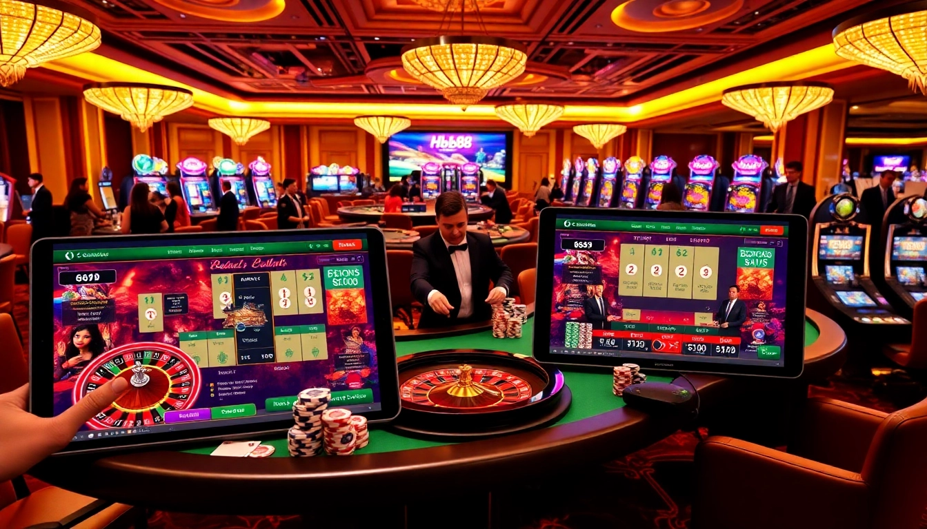 Experience the excitement of hb88 link while playing casino games with vibrant tables and winning potential.