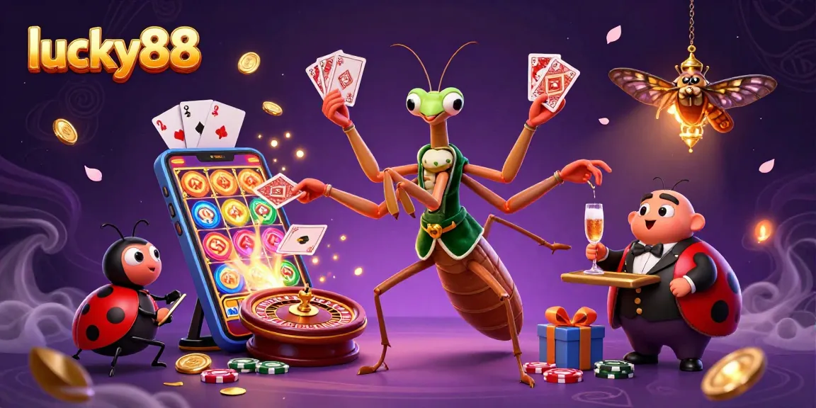 Experience winning opportunities with lucky88 through dynamic casino gameplay illustration depicting vibrant characters.