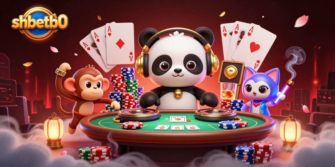 Engage with shbetb0's vibrant casino scene featuring a DJ panda, breakdancer, and glow-stick kitten.