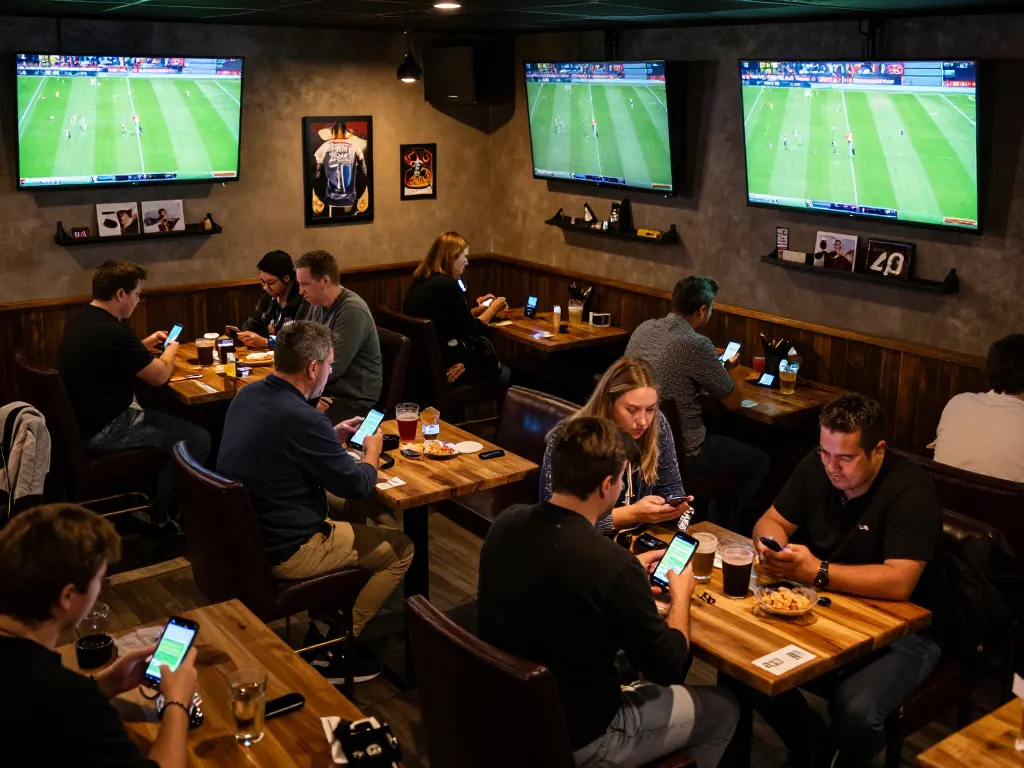 Spectators enjoying trang cá cược bóng đá while watching live matches and using betting apps