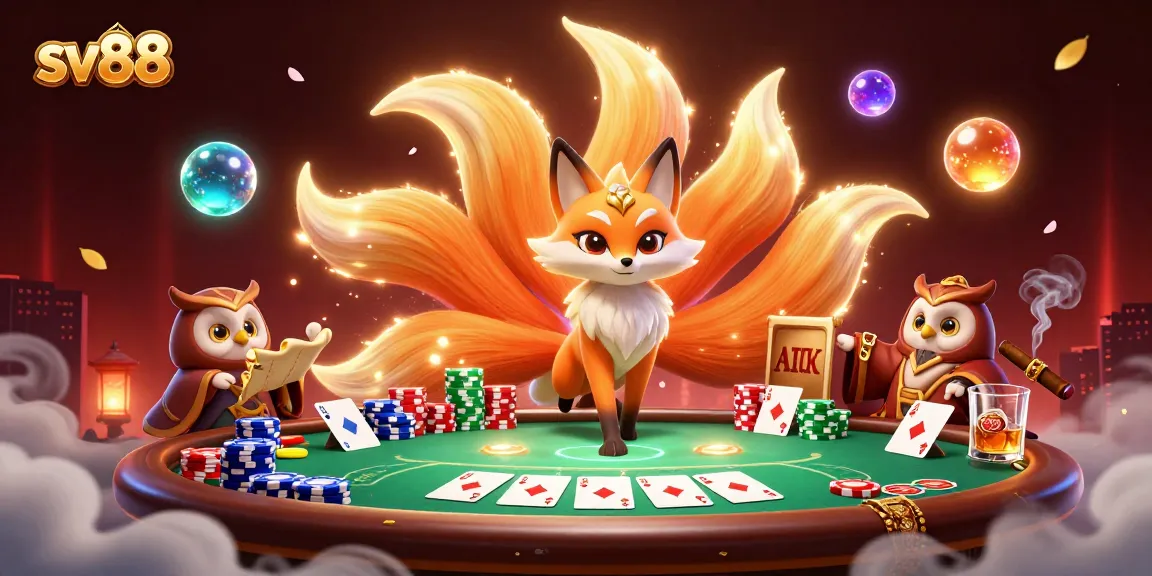 Experience sv88's vibrant energy with a lively poker scene featuring unique characters.