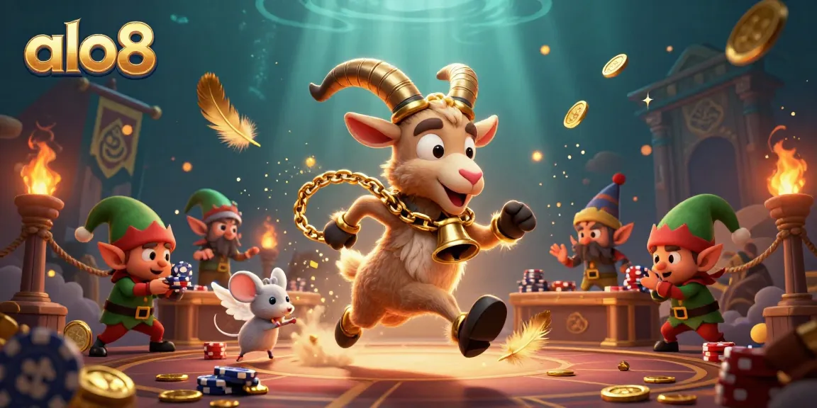 Experience exciting gaming action at alo8, with animated characters and vibrant casino elements.